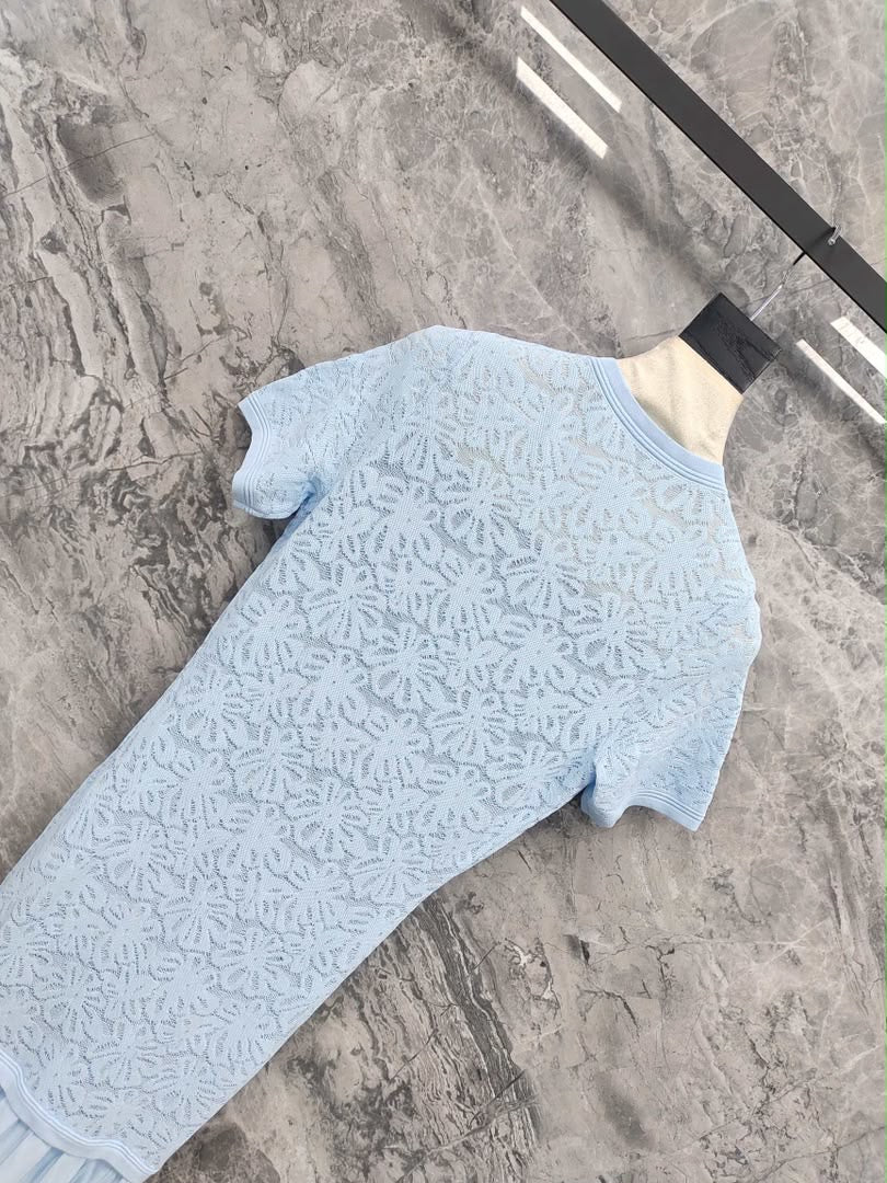 Baby Blue Elegant Mini Dress
