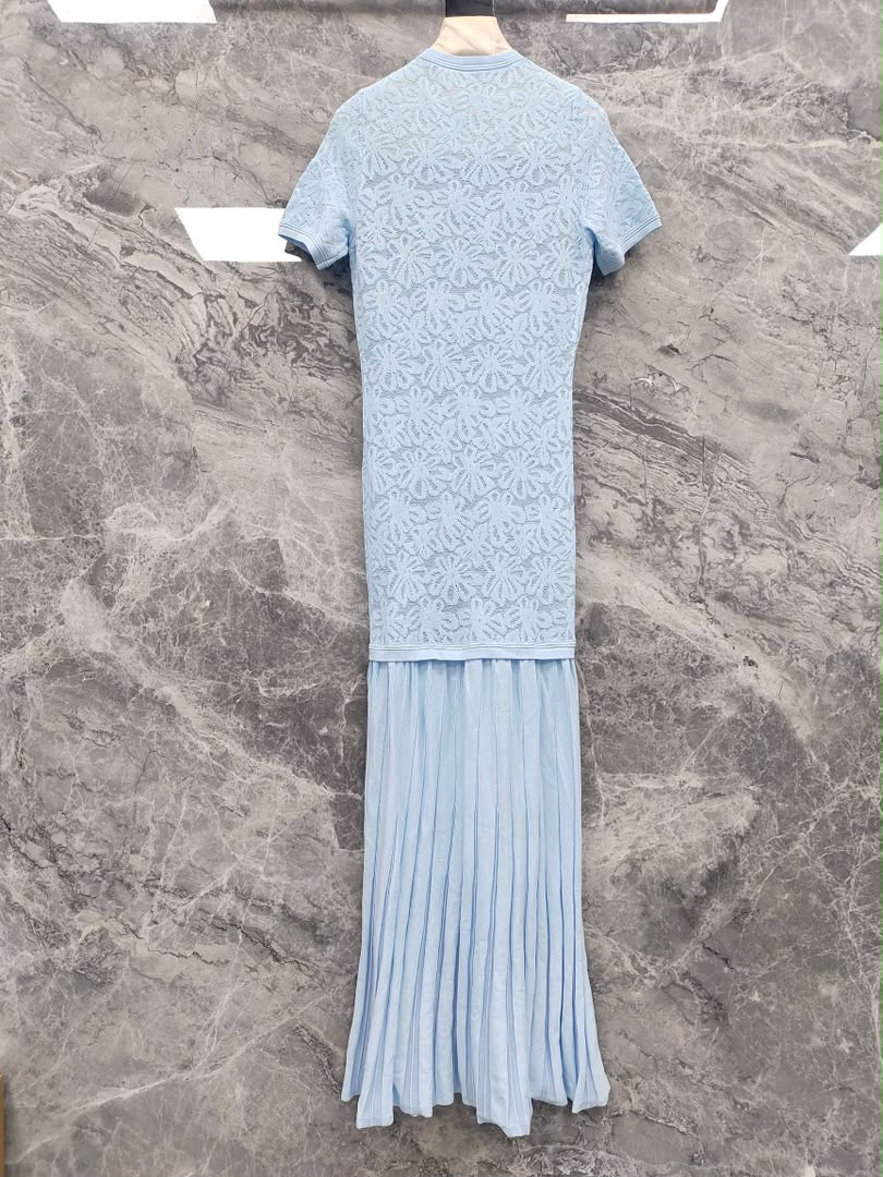 Baby Blue Elegant Mini Dress