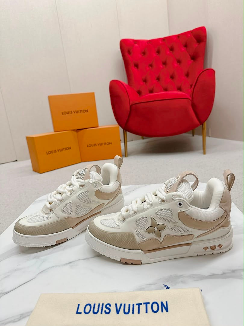 White Luxury Skate Trainers