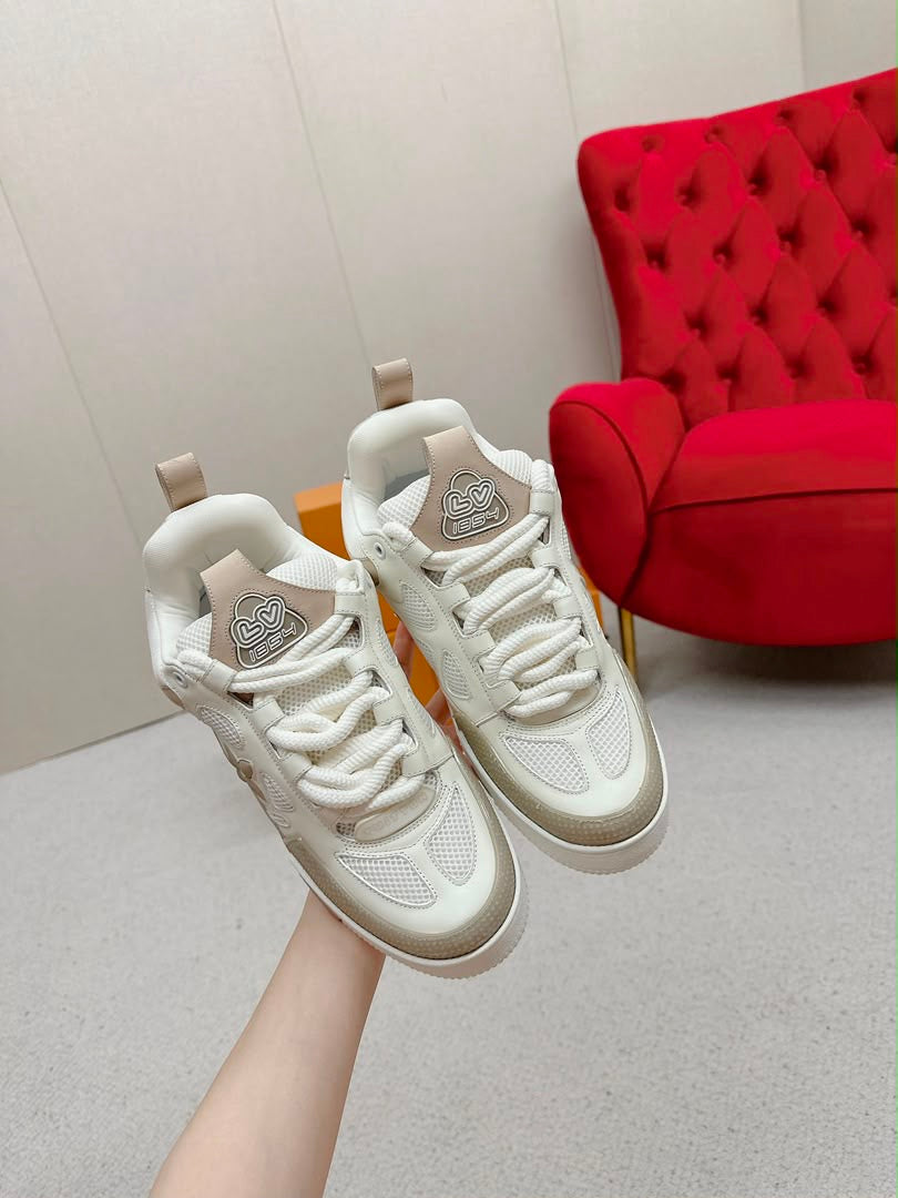White Luxury Skate Trainers