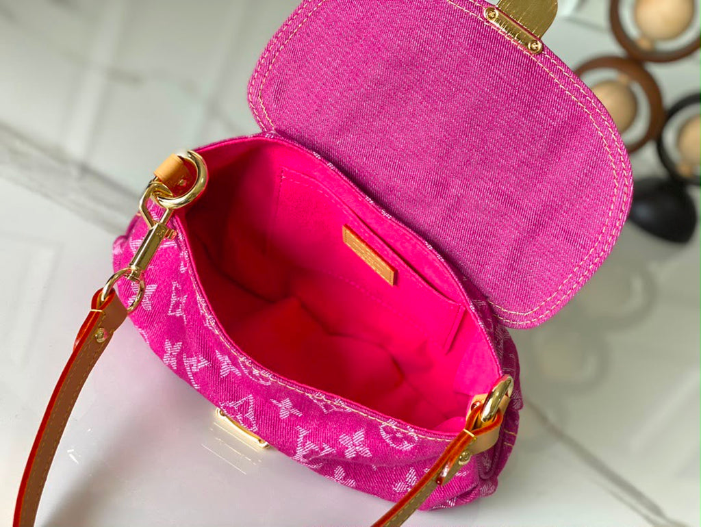 Pink Denim Sunset Shoulder Bag