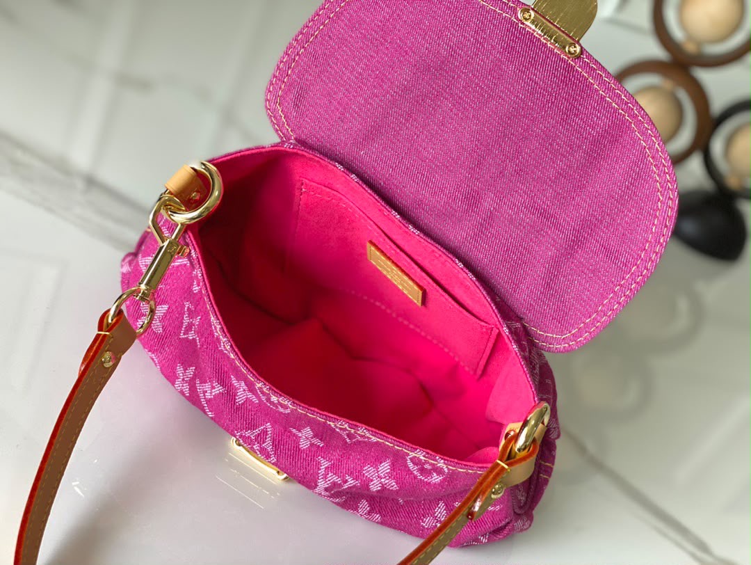 Pink Denim Sunset Shoulder Bag