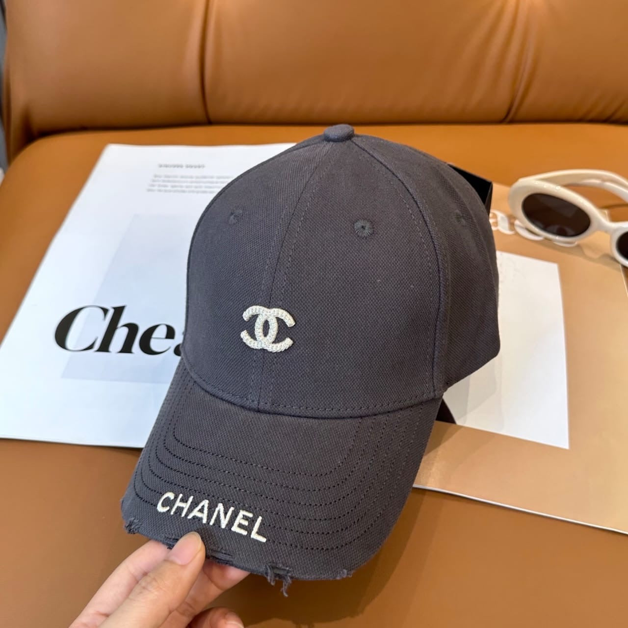 Grey Luxury-Inspired Basketball Cap