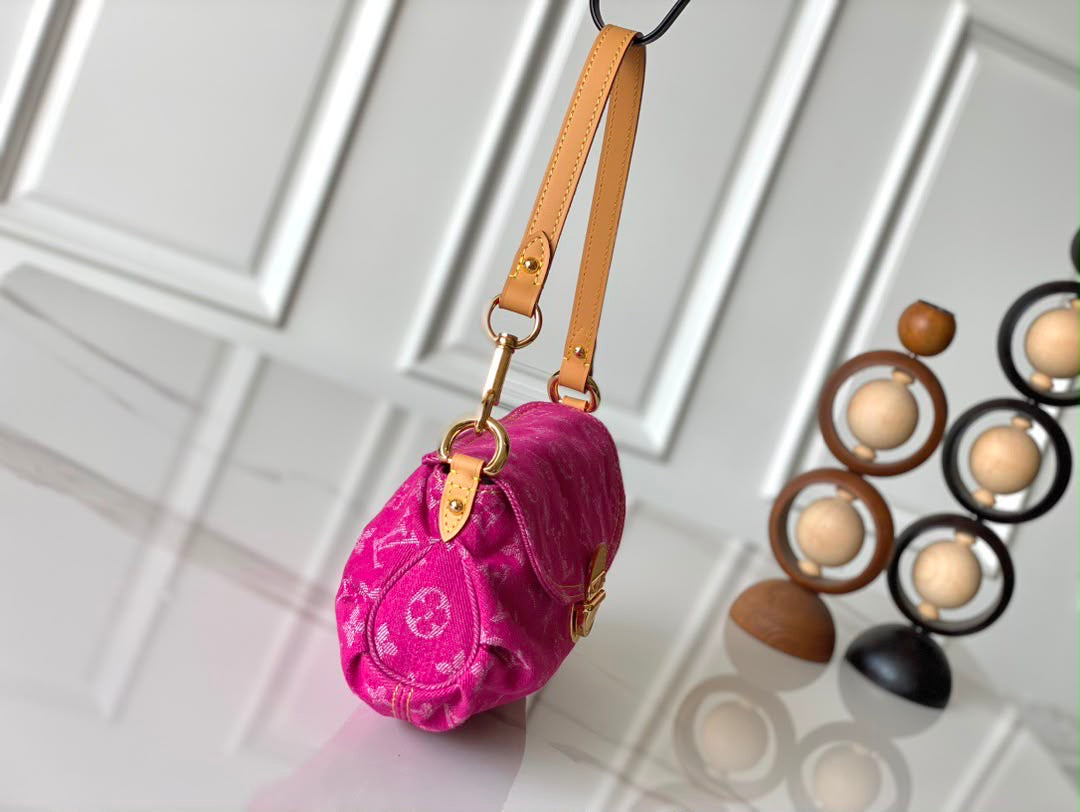 Pink Denim Sunset Shoulder Bag