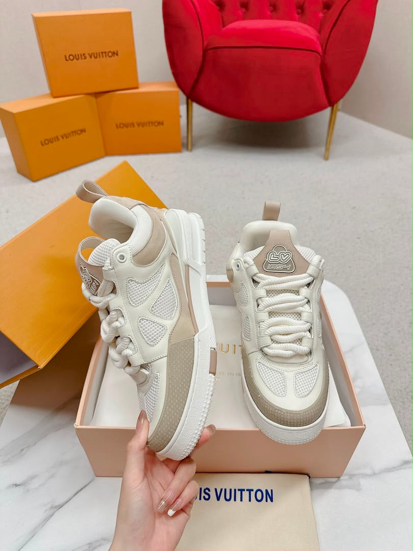 White Luxury Skate Trainers