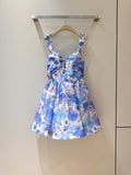 Blue Floral Mini Dress