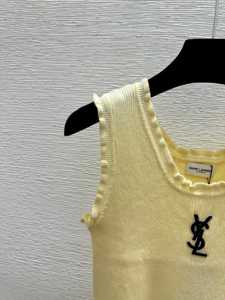 Sleeveless Yellow  Embroidered Logo Tank Top