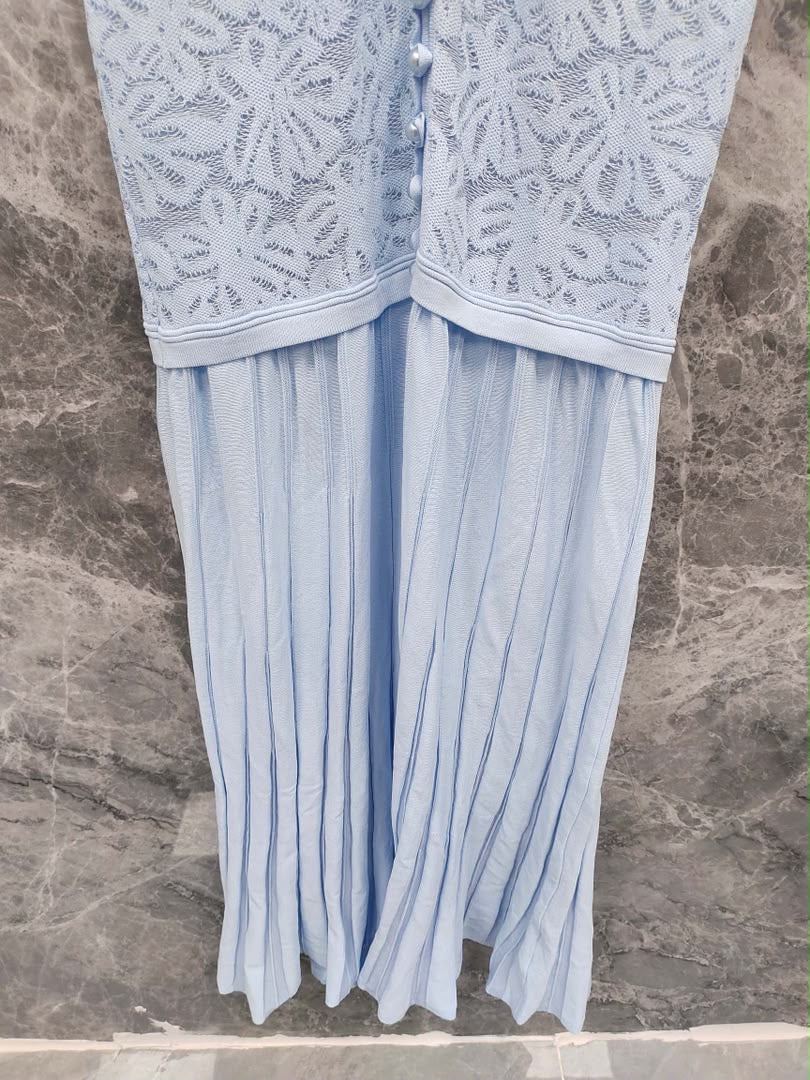 Baby Blue Elegant Mini Dress