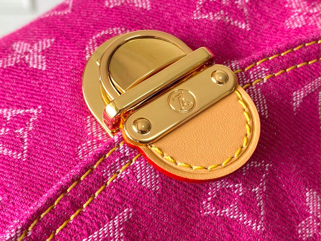 Pink Denim Sunset Shoulder Bag