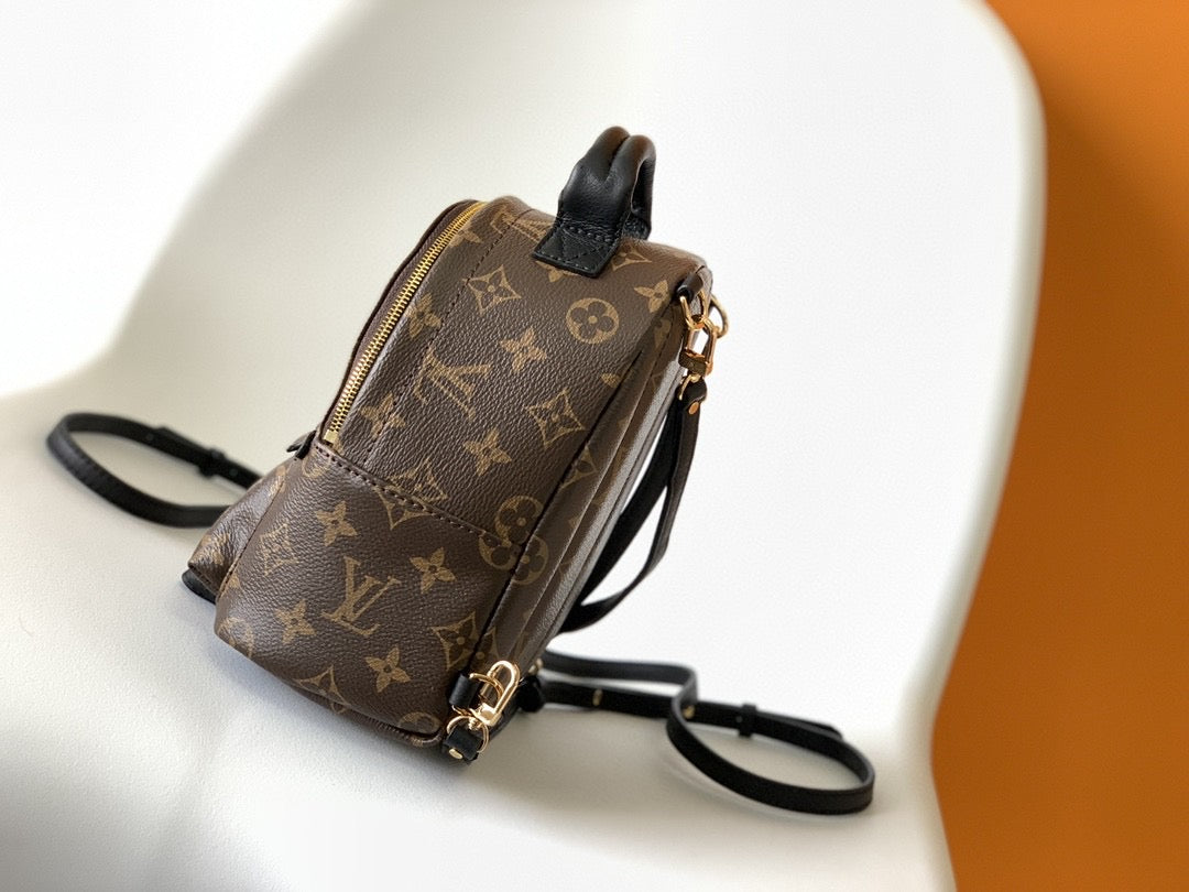 Monogram Mini Backpack with Dual Strap Design