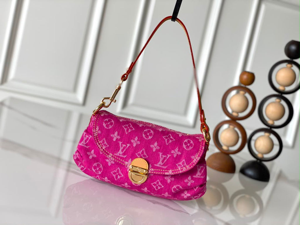 Pink Denim Sunset Shoulder Bag