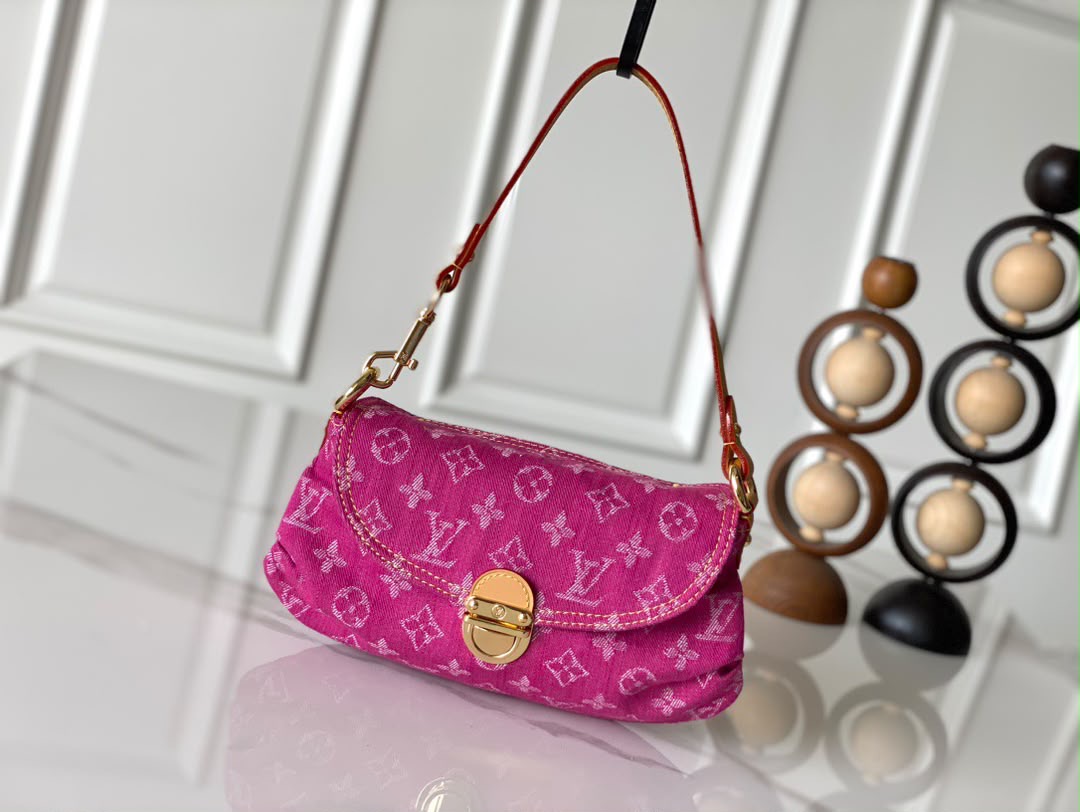 Pink Denim Sunset Shoulder Bag