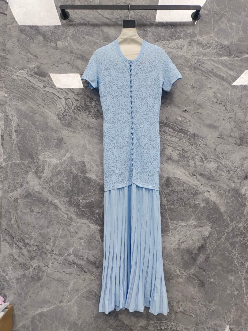 Baby Blue Elegant Mini Dress