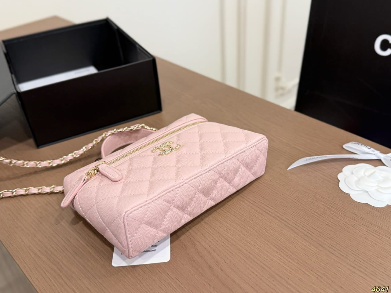 Pink  Vanity Mini Bag with Gold Chain Strap