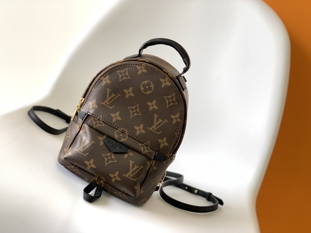 Monogram Mini Backpack with Dual Strap Design